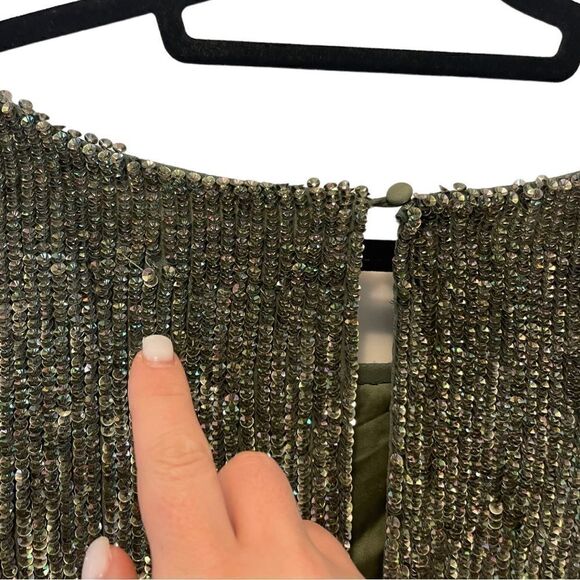Retrofete Grace Green Sequin Dress Size L - Picture 9 of 13